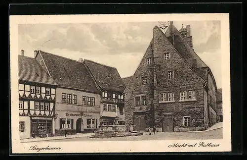 AK Sangerhausen, Markt mit Rathaus