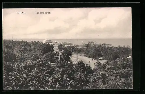 AK Libau, Badeanlage hinter dem Wald