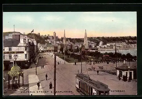 AK Rothesay, Victoria Street & Esplanade, Strassenbahn