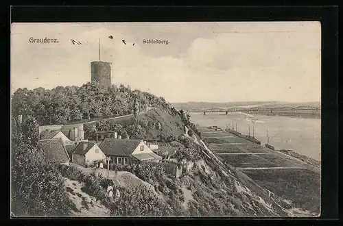 AK Graudenz, Schlossberg mit Flussblick