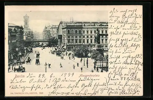 AK Berlin, Alexanderplatz mit Bahn-Brücke