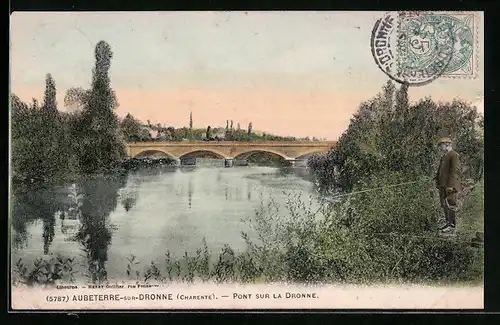 AK Aubeterre-sur-Dronne, Pont sur la Dronne