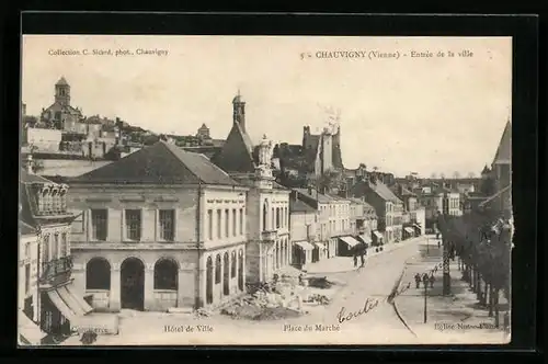 AK Chauvigny, Entrée de la ville, Hotel de Ville, Place du Marché