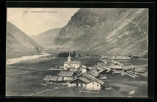 AK Champagny-le-Haut, Ortsansicht aus der Vogelschau