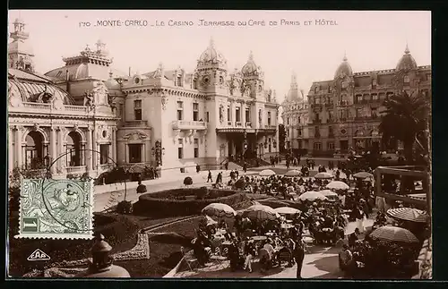 AK Monte-Carlo, Le Casino, Terrasse du Cafe de Paris et Hotel