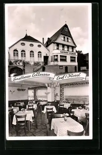 AK Loef / Mosel, Gasthaus Lellmann, Aussen- und Innenansicht