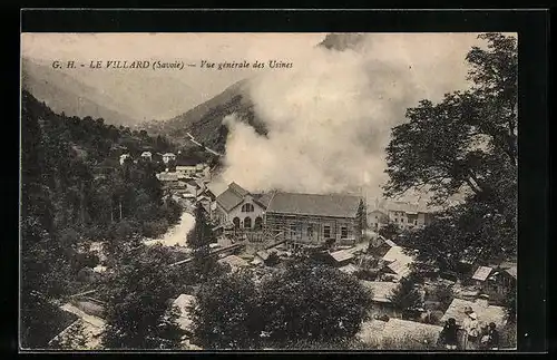 AK Le Villard, Vue generale des Usines