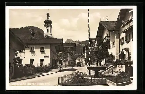 AK Oberaudorf i. bayer. Hochland, Strassenpartie mit Kaiser`s Kaffee Geschäft