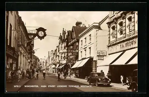 AK Winchester, Hight Street looking Towards Westgatem, The Royal Hotel