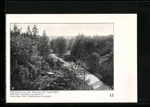 AK Helsinki, Panorama von der Veranda der Alpenhütte