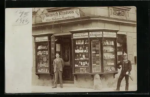 Foto-AK Wien, Glaser Heinrich Klingseis, Gumpendorferstrasse 60