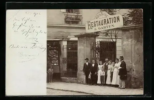 Foto-AK Wien, Wilhelm Bierings Restaurant & Garten, Gumpendorferstrasse 91