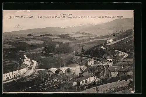 AK Pont-David, Vue generale, dans le lointain, montagnes de Pierre-sur-Haute