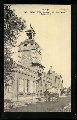 AK Aigueperse, Facade de l`Hôtel de Ville et le Jacquemart