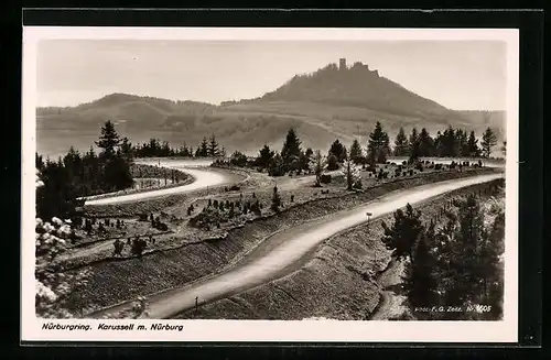 AK Nürburg, Nürburgring - Karussell mit Nürburg