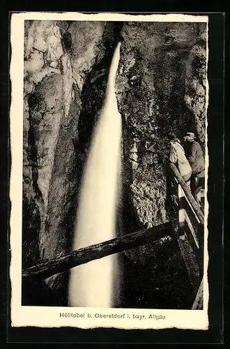 AK Oberstdorf i. bayr. Allgäu, Hölltobel, Wasserfall