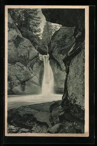 AK Oberstaufen /Allgäu, Wasserfall bei Buchenegg