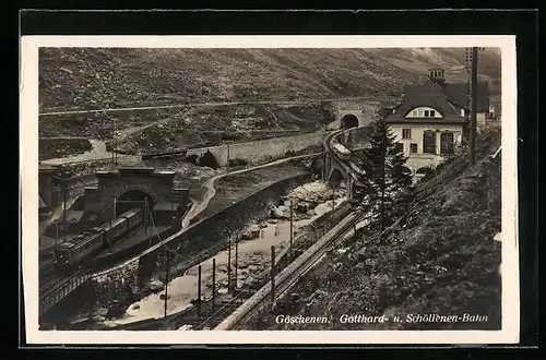 AK Göschenen, Gotthard- u. Schöllenen-Bahn