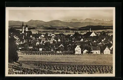 AK Leutkirch, Ortsansicht mit Umland