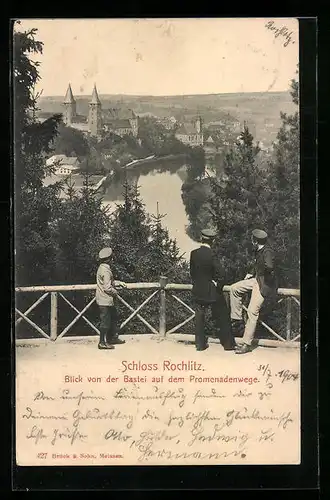 AK Rochlitz, Blick von der Bastei auf das Schloss