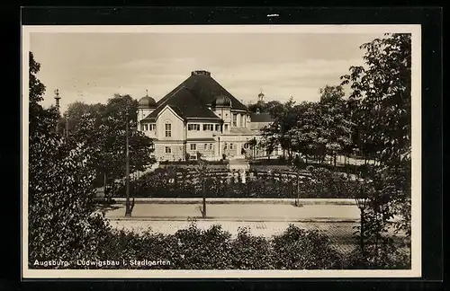 AK Augsburg, Gasthaus Ludwigsbau im Stadtgarten