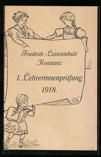 AK Konstanz, Friedrich-Luisenschule, 1. Lehrerinnenprüfung 1918