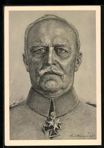 Künstler-AK Erich Ludendorff im Portrait