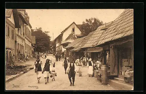 AK Jajce, Strasse am Hauptplatz