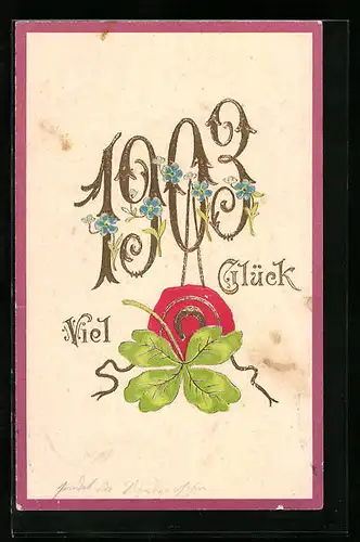 AK Jahreszahl 1903 mit Kleeblatt und Siegel