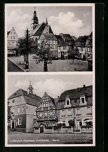 AK Kirchberg i. Hunsrück, Markt aus der Vogelschau