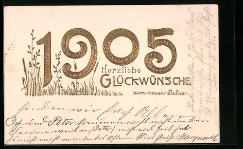 AK Jahreszahl 1905, Glückwünsche