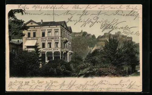 AK St. Goar a. Rh., Hotel Schneider, Feucht Eck