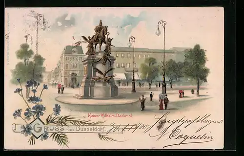 Lithographie Düsseldorf, Kaiser Wilhelm-Denkmal