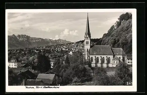 AK Vaduz, Ortsansicht mit Umland