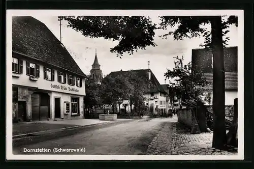 AK Dornstetten /Schwarzwald, Strassenpartie mit Gottlob Trück Buchbinder