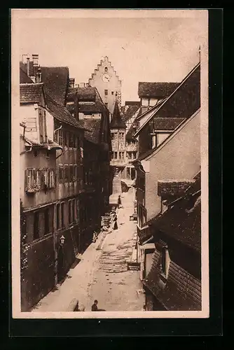 AK Meersburg /Bodensee, Partie in der Steigstrasse aus der Vogelschau