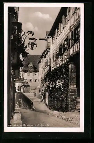 AK Meersburg /Bodensee, Steigstrasse mit Bäckerei Braun