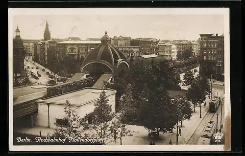 AK Berlin-Schöneberg, Blick auf den Hochbahnhof auf dem Nollendorfplatz, U-Bahn