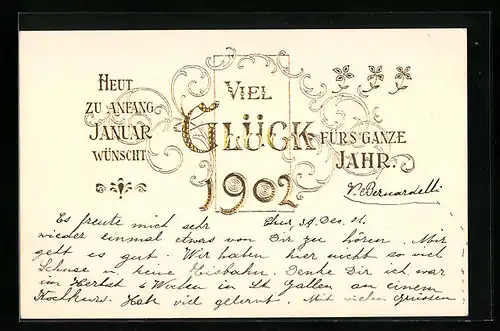 AK Jahreszahl 1902, Viel Glück