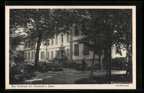 AK Bad Neuhaus bei Neustadt a. Saale, auf der Schlossterrasse