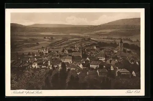 AK Bad Neuhaus a. d. Saale, Generalansicht von Osten, Blick auf die Kirche