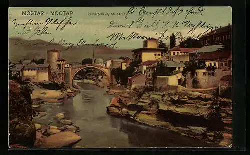 AK Mostar, Römerbrücke, Südpartie