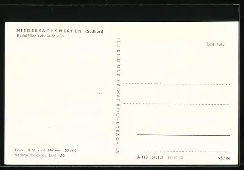 AK Niedersachswerfen /Südharz, Rudolf-Breitscheid-Strasse mit Geschäft und Kirche