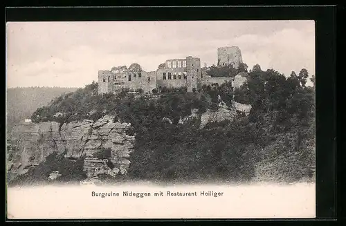 AK Nideggen, Burgruine Nideggen mit Restaurant Heiliger