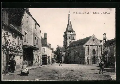 AK St-Gaultier, L`Eglise et la Place