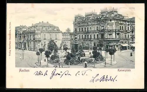 AK Aachen, Strassenpartie am Kaiserplatz