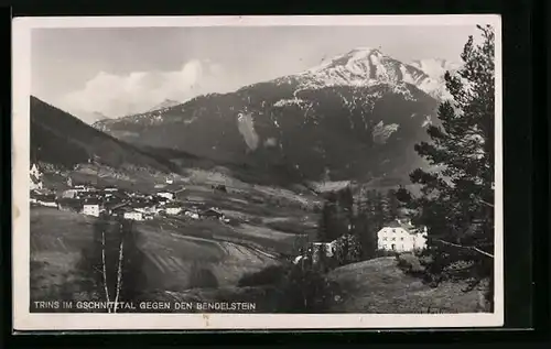 AK Trins im Gschnitztal, Ortsansicht gegen Bendelstein