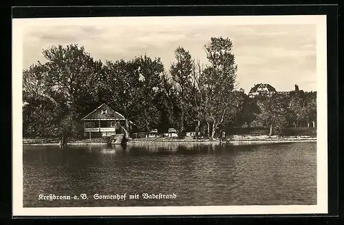 AK Kressbronn a. Bodensee, Blick auf Erholungsheim Sonnenhof mit Gewässer