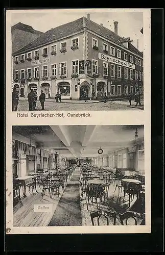 AK Osnabrück, Hotel Bayrischer Hof mit Cafe