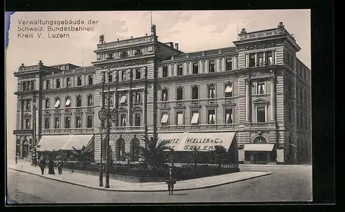 AK Luzern, Verwaltungsgebäude der Schweiz. Bundesbahnen Kreis V.